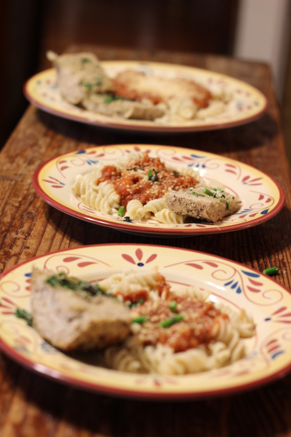 Our frugal pasta feast. Not bad. Just add vodka!