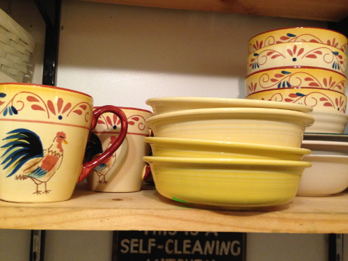 The Fiesta Ware bowls, in sunflower and light yellow look great with my other dishes.