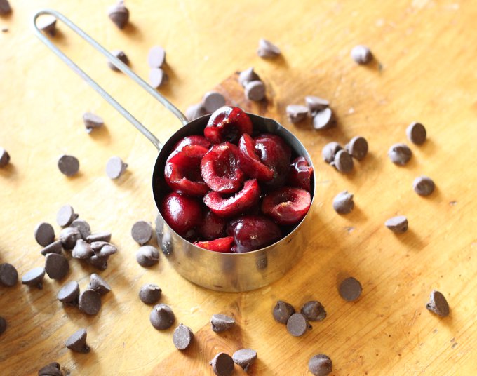 chocolate chips and cherries