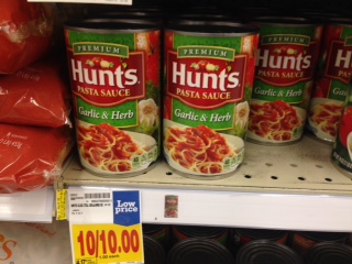 hunts garlic and herb pasta sauce