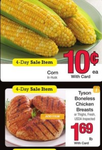 Corn and chicken breasts were on pretty good sales at Kroger this week.