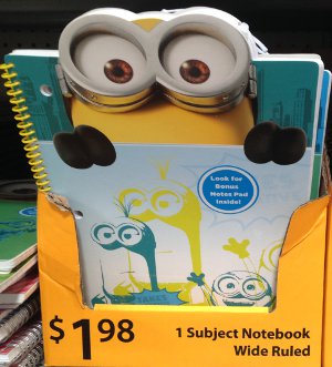 Yes the minions are totally cute with their eyeballs sticking out of the notebook's edge, but they are over 10 times as expensive!