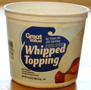 I was going to use whipped topping on these smoothies, since whipped cream melts so fast. But somehow, an entire POUND of it disappeared!